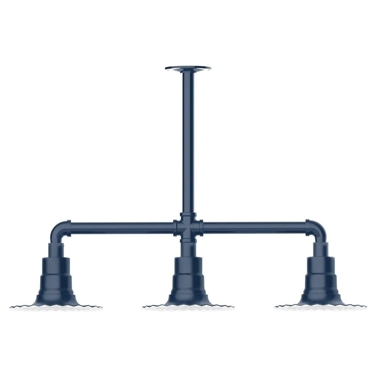 Montclair Light Works - Radial 8" 3-Light Stem Hung Pendant Light - MSK157-50 | Montreal Lighting & Hardware