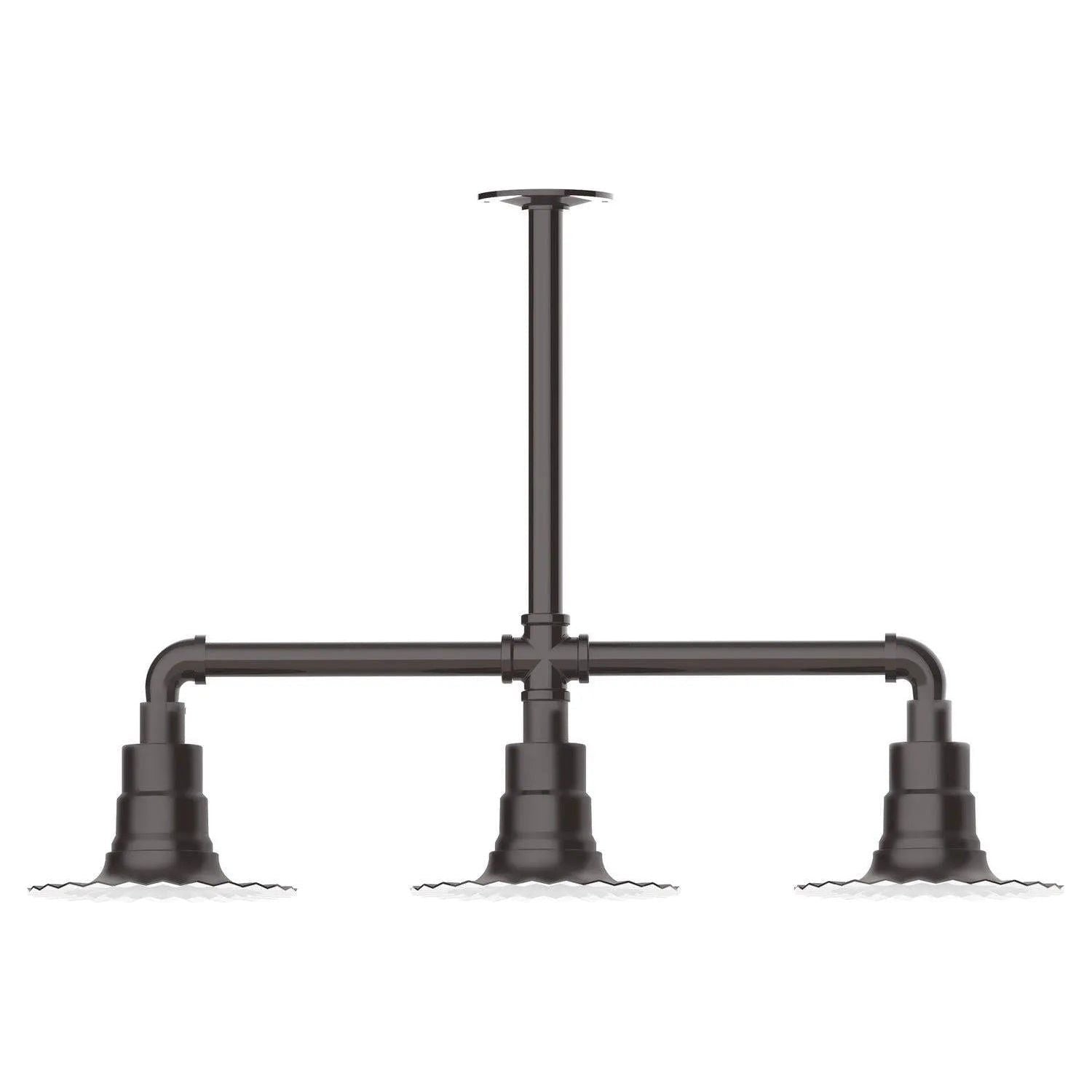 Montclair Light Works - Radial 8" 3-Light Stem Hung Pendant Light - MSK157-51 | Montreal Lighting & Hardware