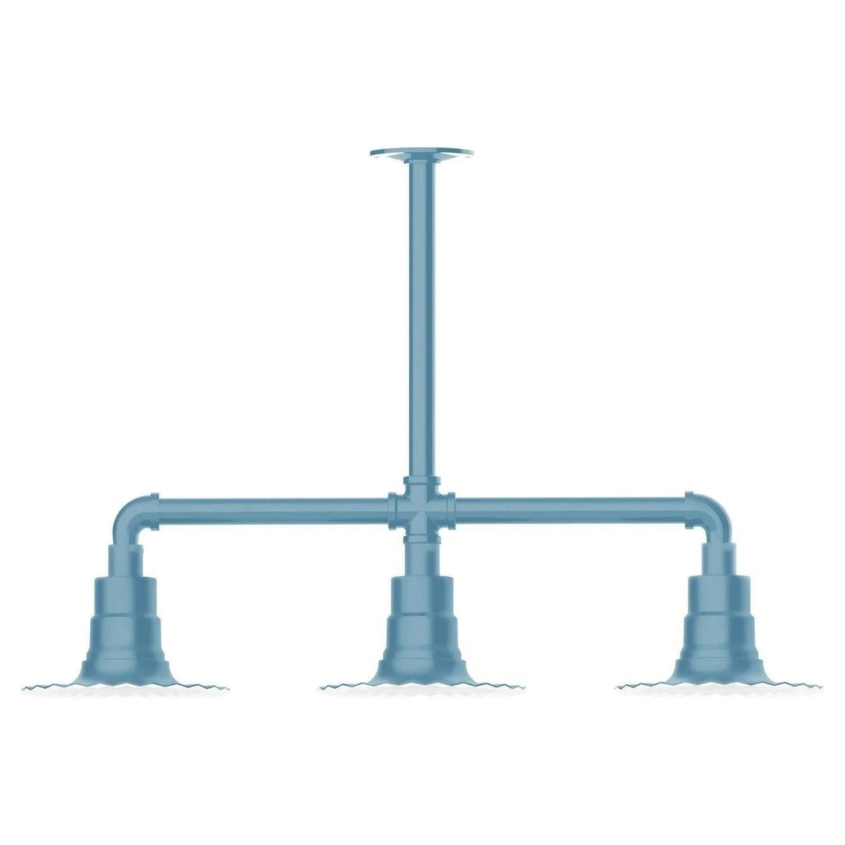 Montclair Light Works - Radial 8" 3-Light Stem Hung Pendant Light - MSK157-54 | Montreal Lighting & Hardware