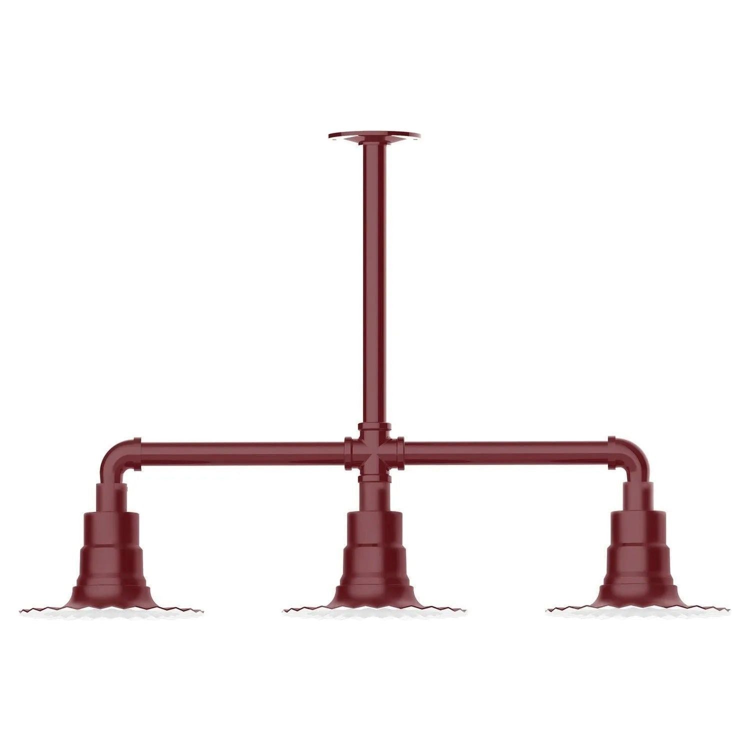 Montclair Light Works - Radial 8" 3-Light Stem Hung Pendant Light - MSK157-55 | Montreal Lighting & Hardware