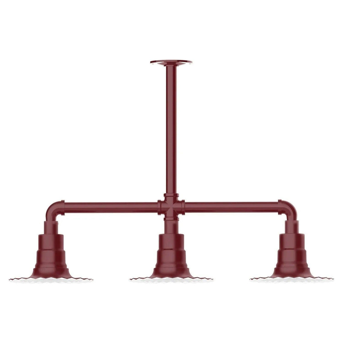 Montclair Light Works - Radial 8" 3-Light Stem Hung Pendant Light - MSK157-55 | Montreal Lighting & Hardware