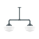 Montclair Light Works - Schoolhouse 12" 2-Light Stem Hung Pendant Light - MSD021-40 | Montreal Lighting & Hardware