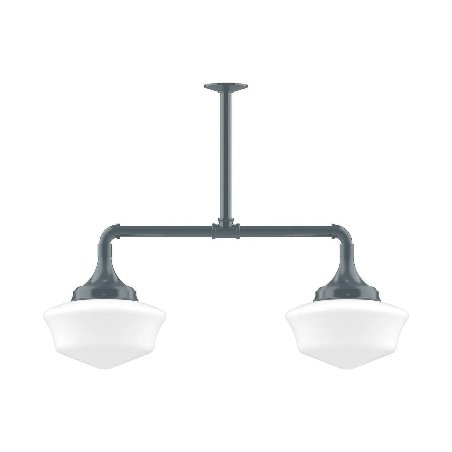 Montclair Light Works - Schoolhouse 12" 2-Light Stem Hung Pendant Light - MSD021-40 | Montreal Lighting & Hardware
