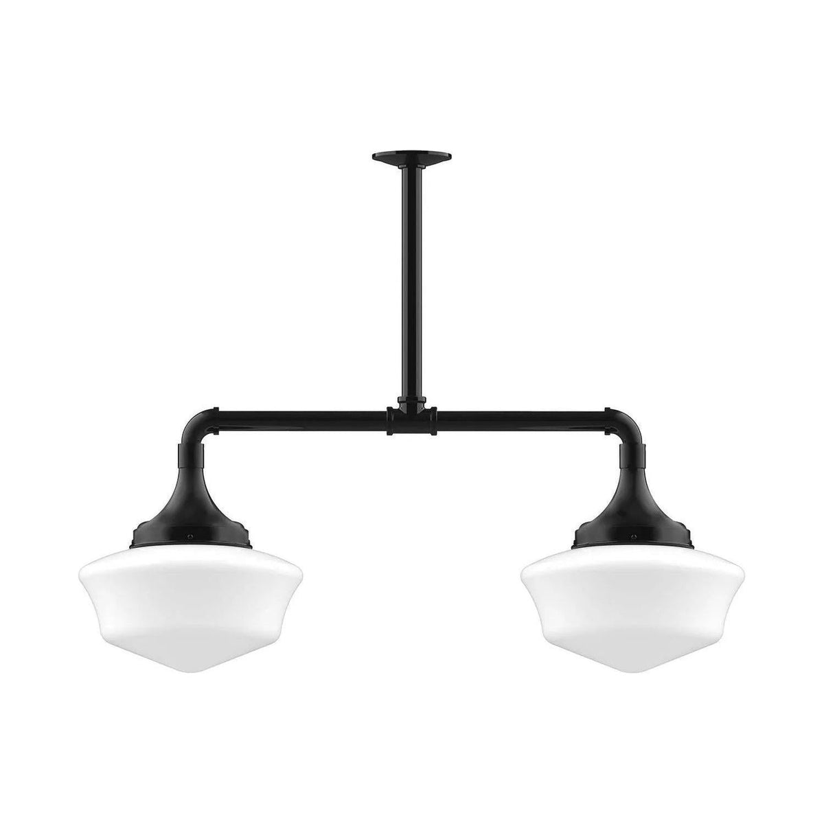 Montclair Light Works - Schoolhouse 12" 2-Light Stem Hung Pendant Light - MSD021-41 | Montreal Lighting & Hardware