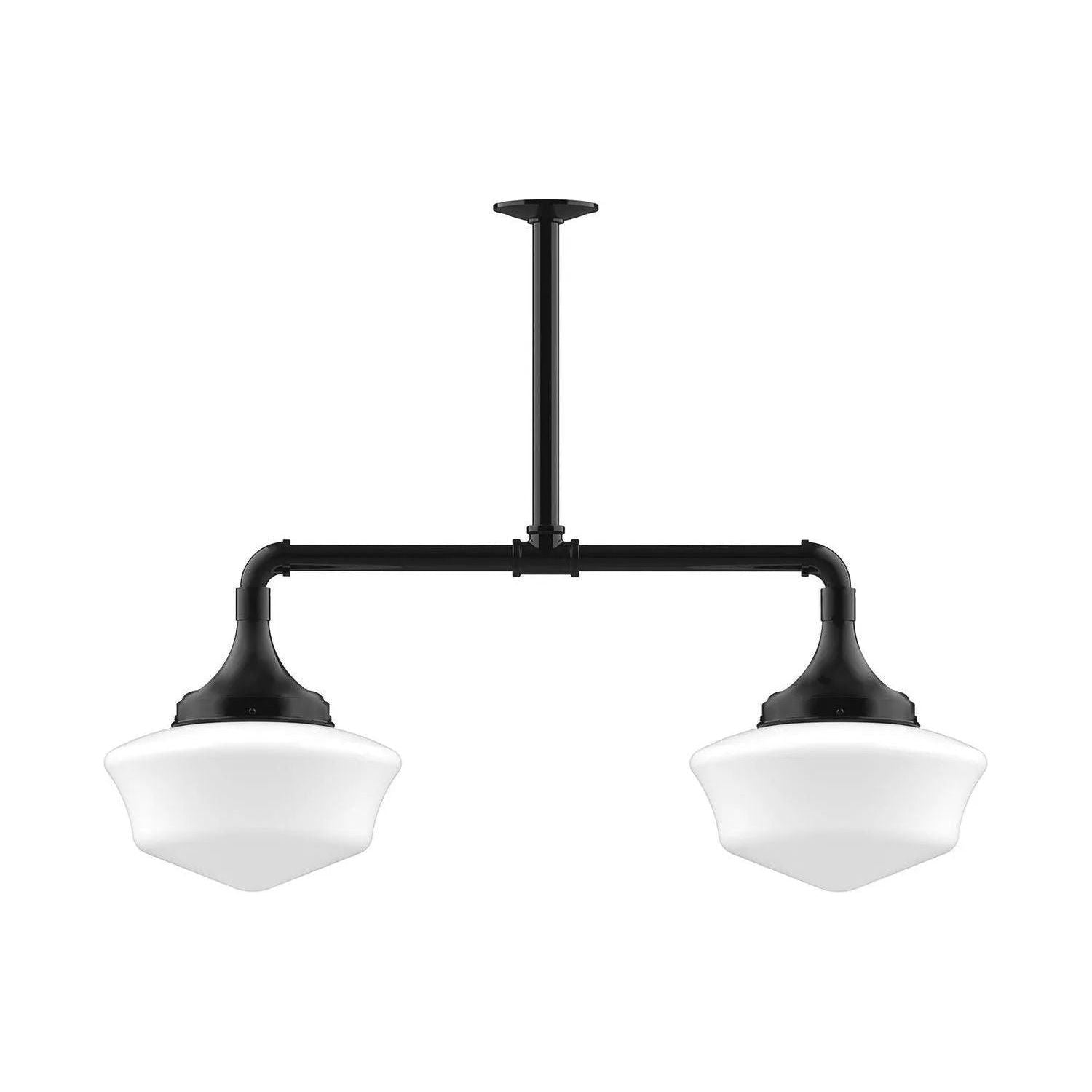 Montclair Light Works - Schoolhouse 12" 2-Light Stem Hung Pendant Light - MSD021-40 | Montreal Lighting & Hardware