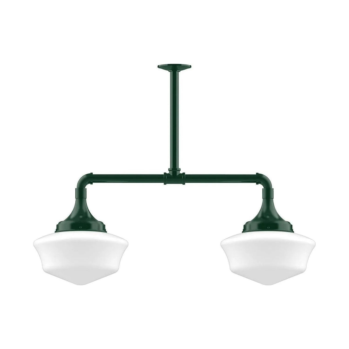 Montclair Light Works - Schoolhouse 12" 2-Light Stem Hung Pendant Light - MSD021-42 | Montreal Lighting & Hardware