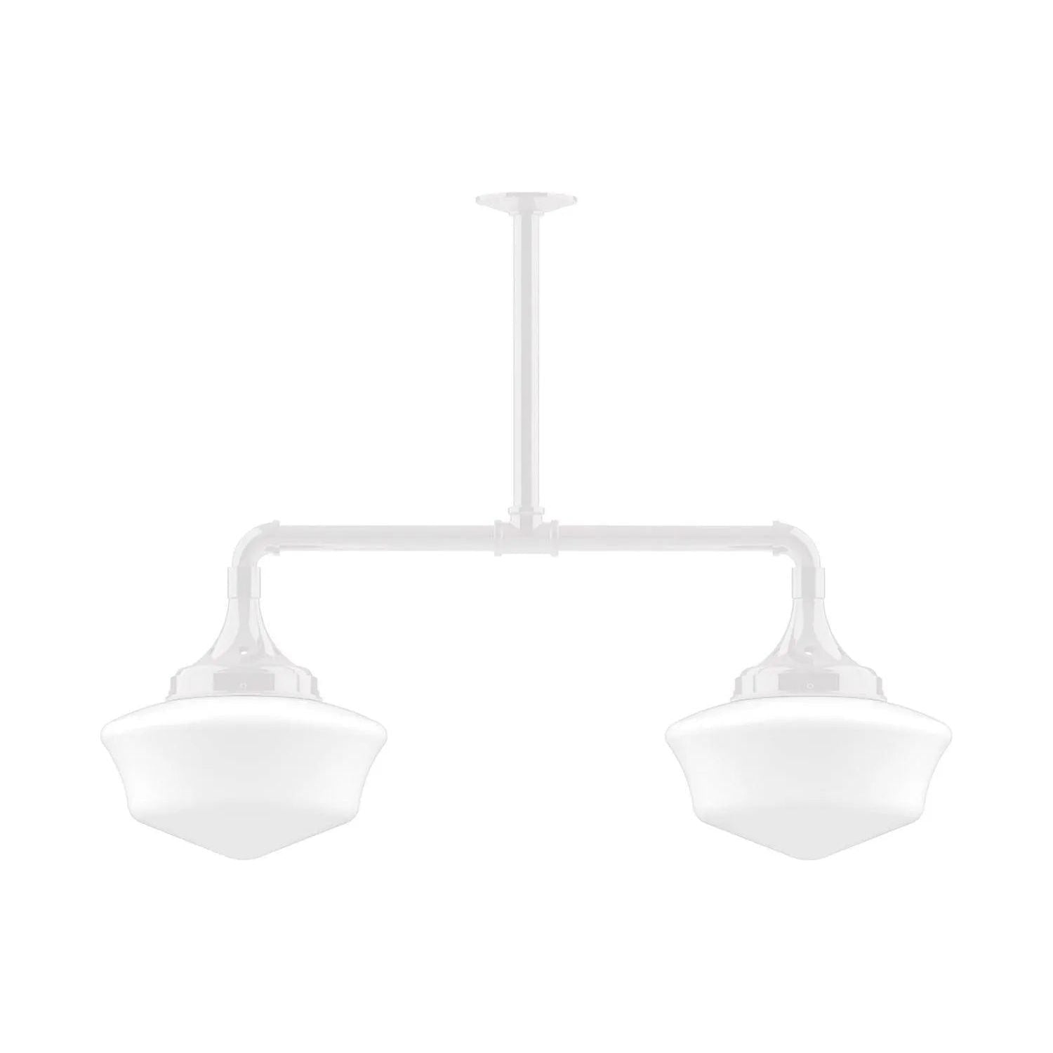Montclair Light Works - Schoolhouse 12" 2-Light Stem Hung Pendant Light - MSD021-44 | Montreal Lighting & Hardware