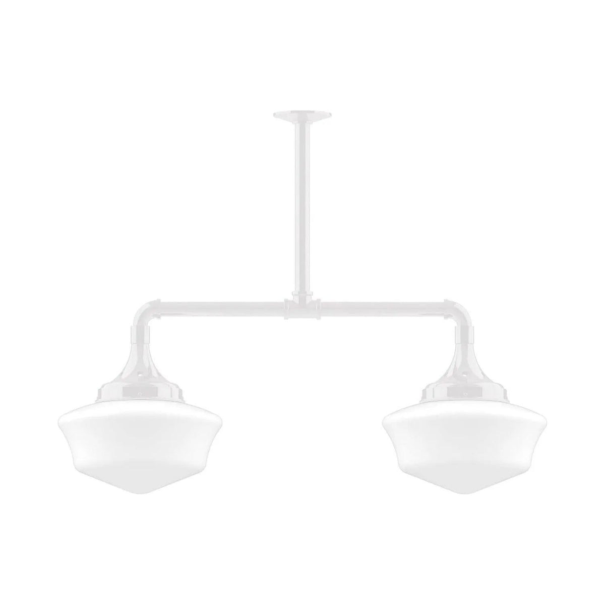 Montclair Light Works - Schoolhouse 12" 2-Light Stem Hung Pendant Light - MSD021-44 | Montreal Lighting & Hardware