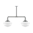 Montclair Light Works - Schoolhouse 12" 2-Light Stem Hung Pendant Light - MSD021-49 | Montreal Lighting & Hardware