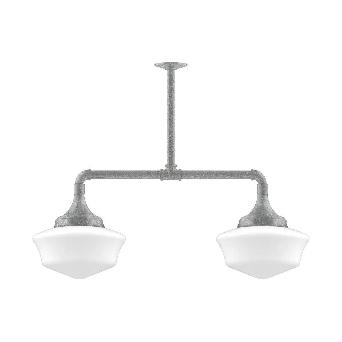 Montclair Light Works - Schoolhouse 12" 2-Light Stem Hung Pendant Light - MSD021-49 | Montreal Lighting & Hardware