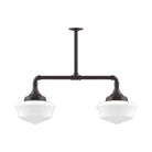 Montclair Light Works - Schoolhouse 12" 2-Light Stem Hung Pendant Light - MSD021-51 | Montreal Lighting & Hardware
