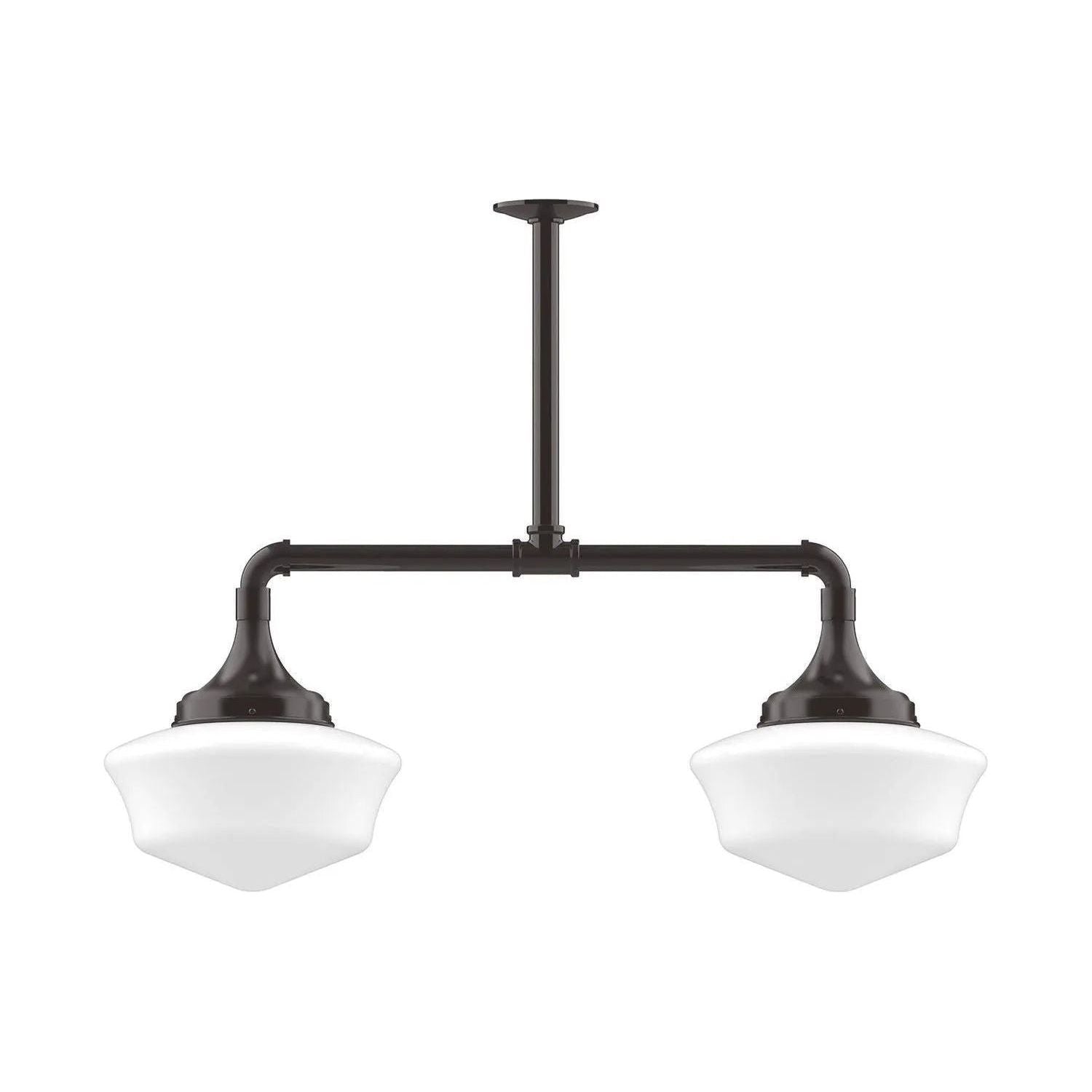 Montclair Light Works - Schoolhouse 12" 2-Light Stem Hung Pendant Light - MSD021-51 | Montreal Lighting & Hardware