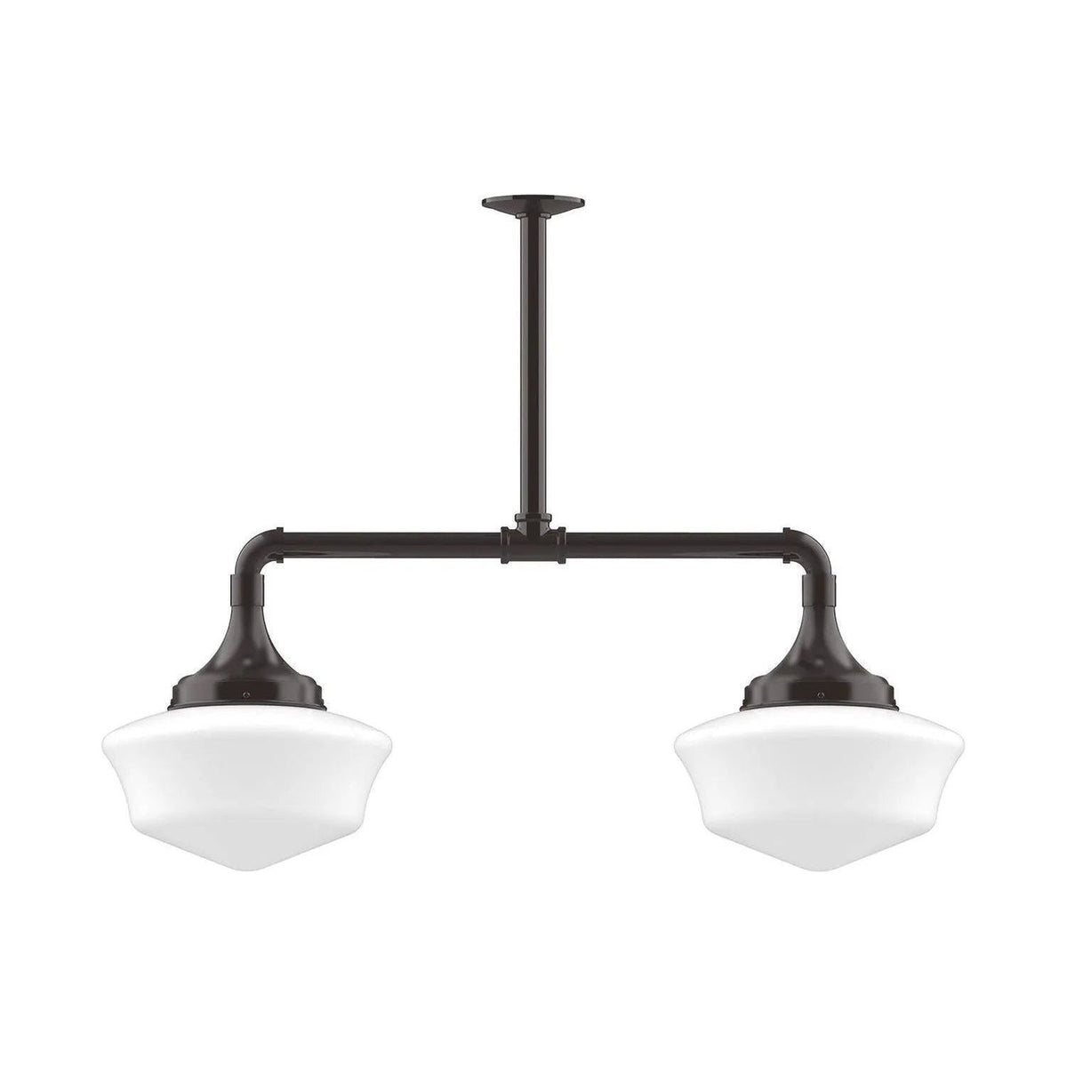 Montclair Light Works - Schoolhouse 12" 2-Light Stem Hung Pendant Light - MSD021-51 | Montreal Lighting & Hardware