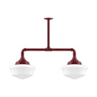 Montclair Light Works - Schoolhouse 12" 2-Light Stem Hung Pendant Light - MSD021-55 | Montreal Lighting & Hardware