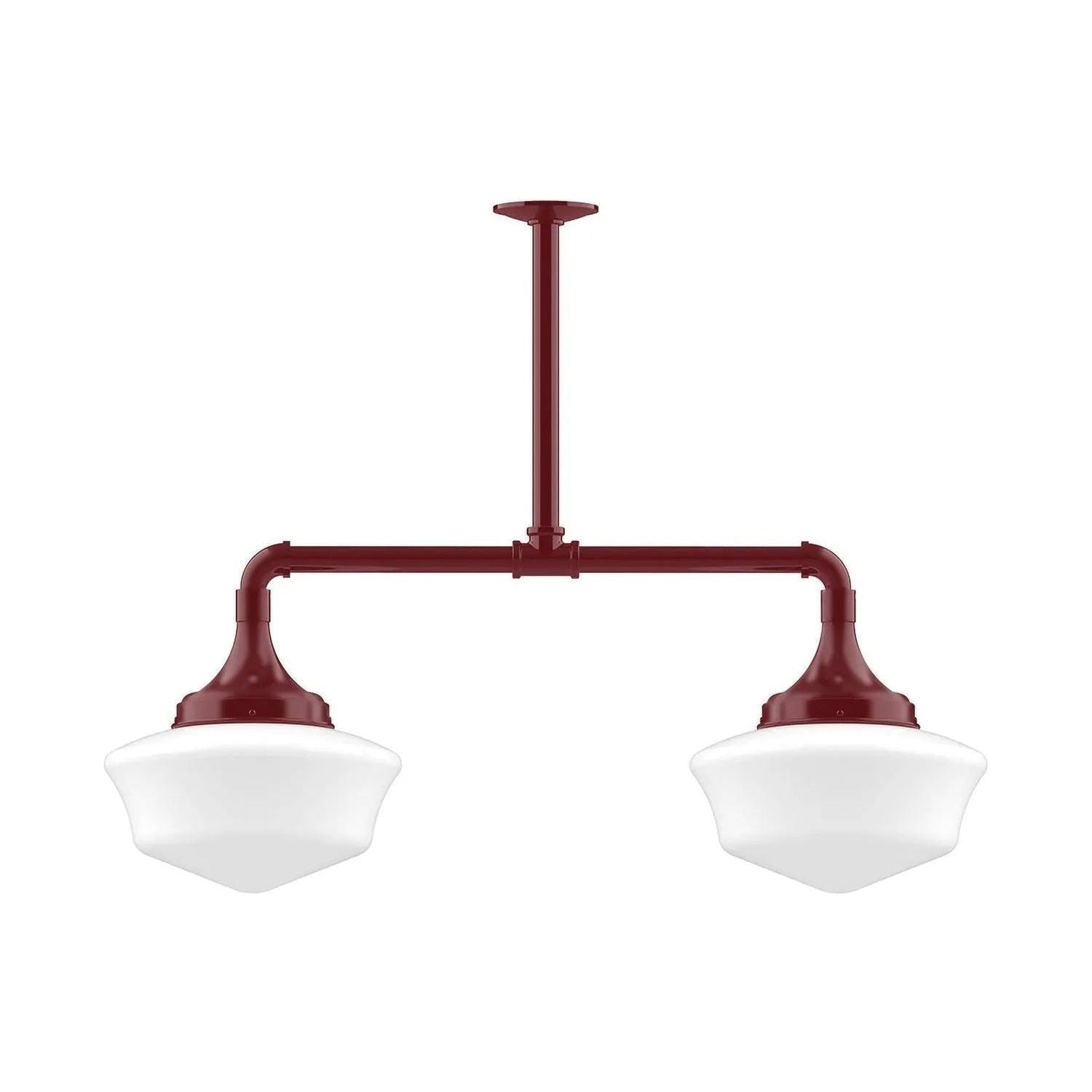 Montclair Light Works - Schoolhouse 12" 2-Light Stem Hung Pendant Light - MSD021-55 | Montreal Lighting & Hardware