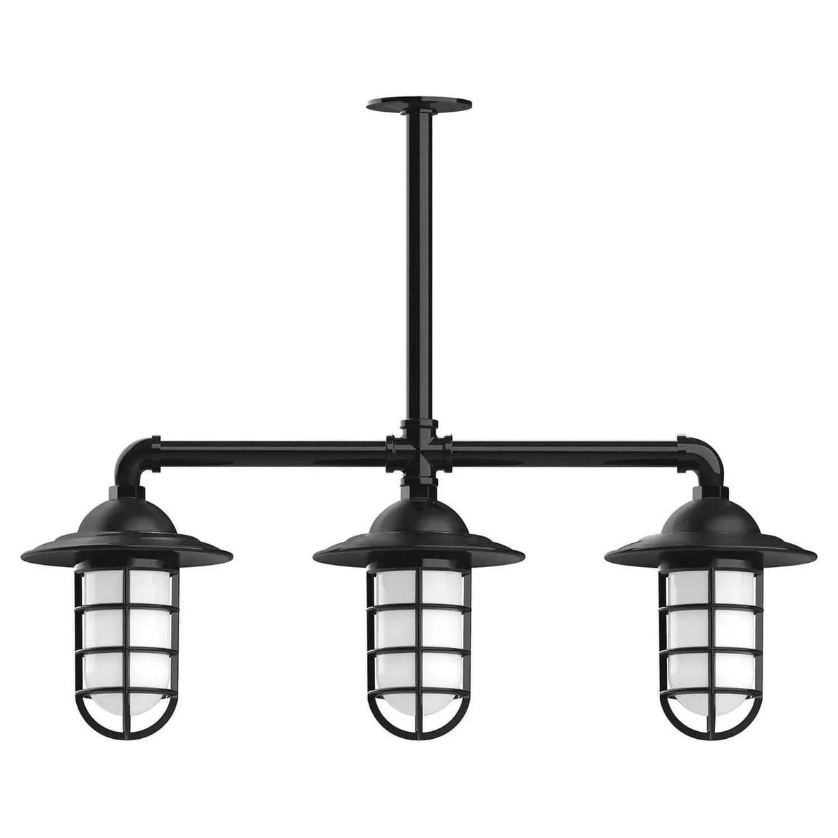 Montclair Light Works - Vaportite 3-Light Stem Hung Pendant Light - MSK052-41 | Montreal Lighting & Hardware