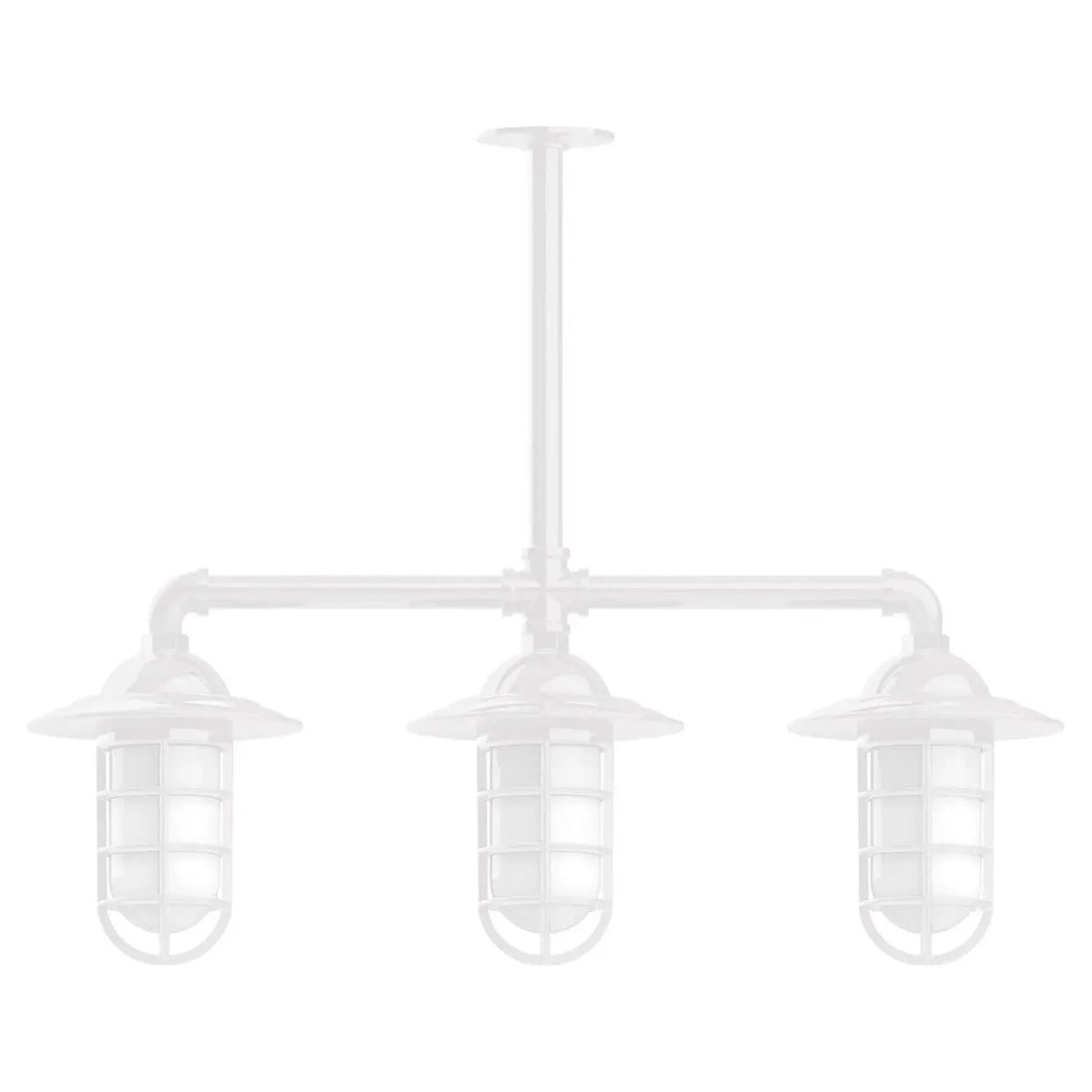 Montclair Light Works - Vaportite 3-Light Stem Hung Pendant Light - MSK052-44 | Montreal Lighting & Hardware