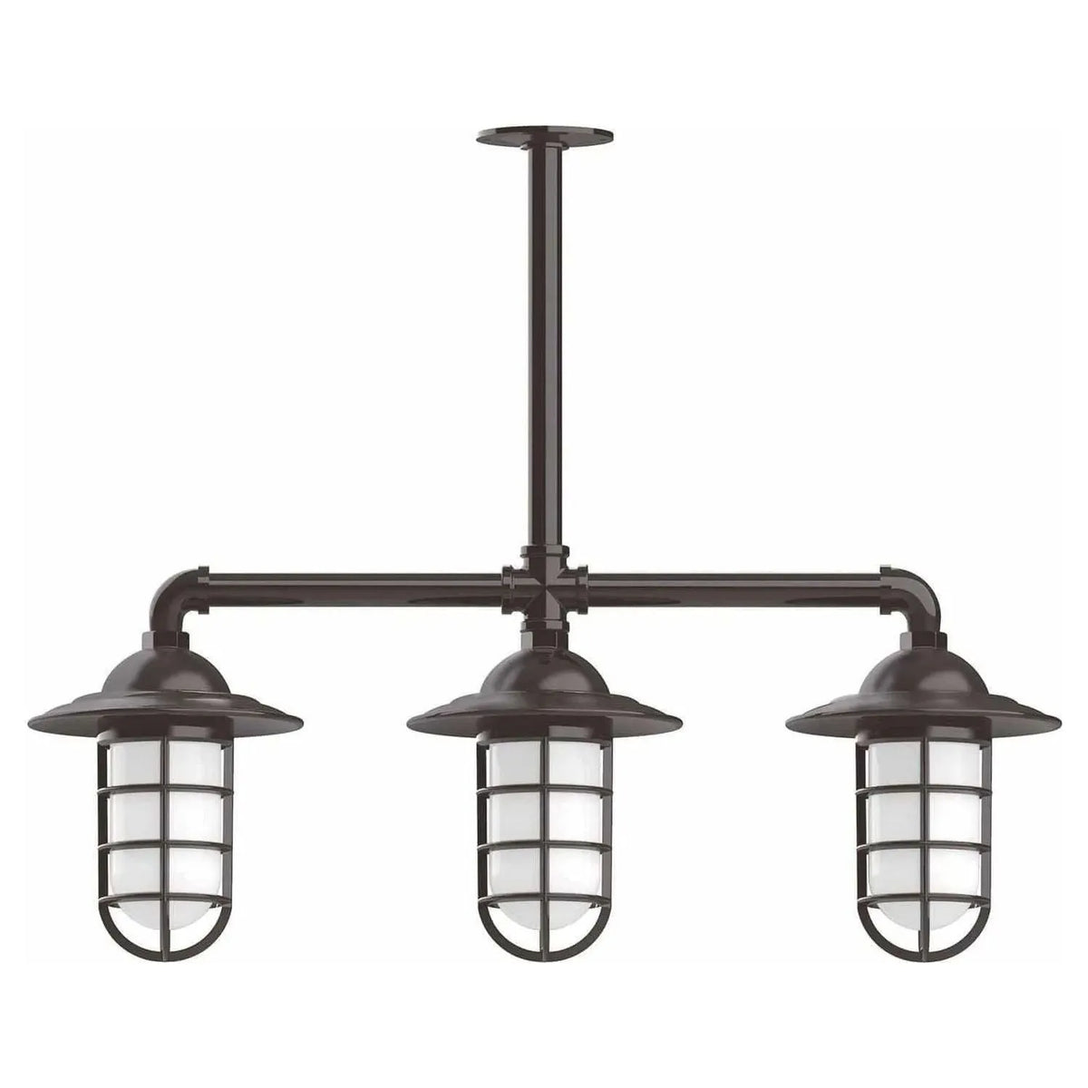 Montclair Light Works - Vaportite 3-Light Stem Hung Pendant Light - MSK052-51 | Montreal Lighting & Hardware