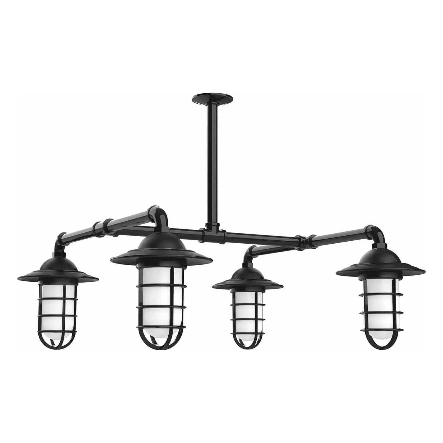 Montclair Light Works - Vaportite 4-Light Stem Hung Pendant Light - MSP052-41 | Montreal Lighting & Hardware
