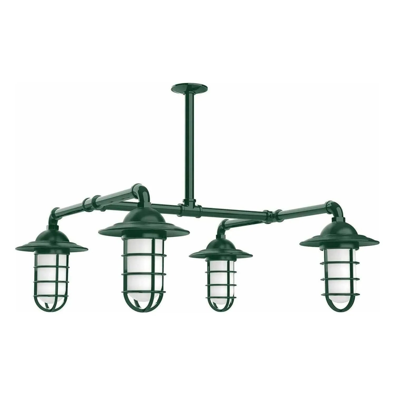 Montclair Light Works - Vaportite 4-Light Stem Hung Pendant Light - MSP052-42 | Montreal Lighting & Hardware