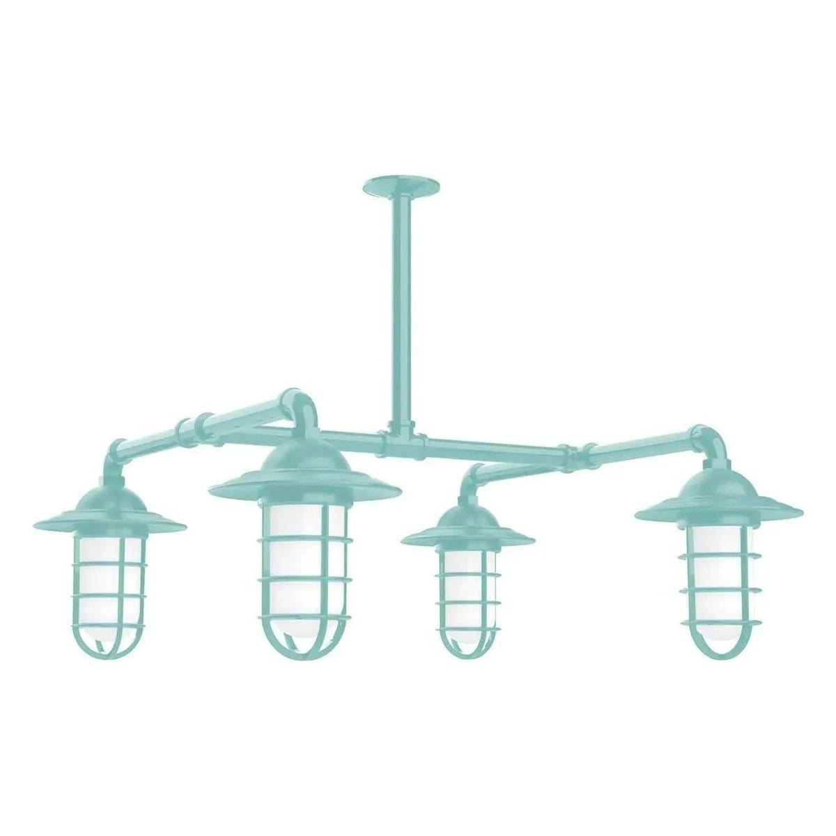 Montclair Light Works - Vaportite 4-Light Stem Hung Pendant Light - MSP052-48 | Montreal Lighting & Hardware