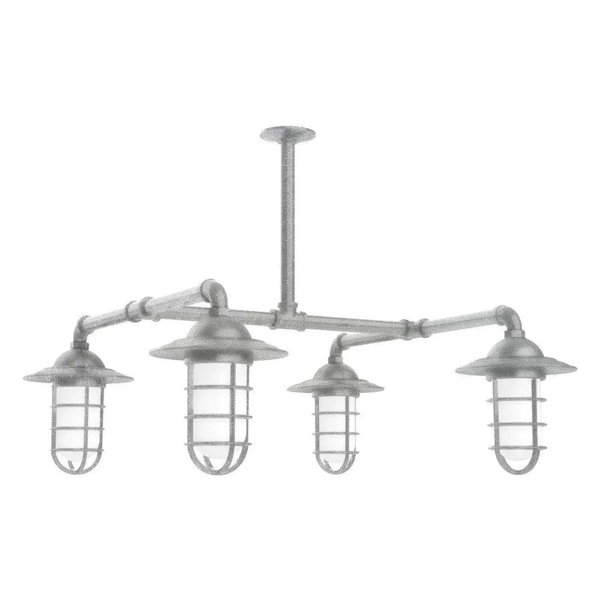 Montclair Light Works - Vaportite 4-Light Stem Hung Pendant Light - MSP052-49 | Montreal Lighting & Hardware