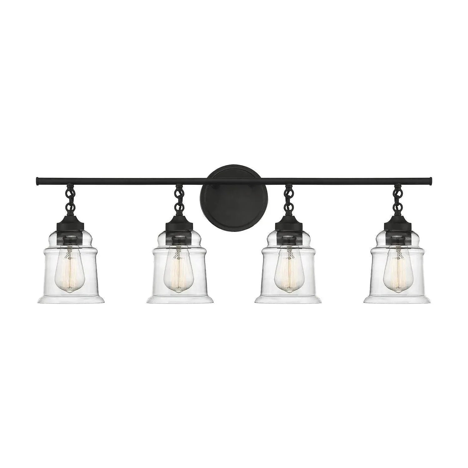 Montreal Lighting & Hardware - Fuller Bath Bar by Savoy House Exclusive - V6-L8-8055-4-BK | Montreal Lighting & Hardware