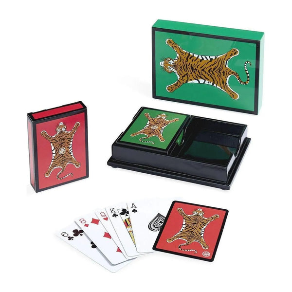Ensemble de cartes en laque de tigre
