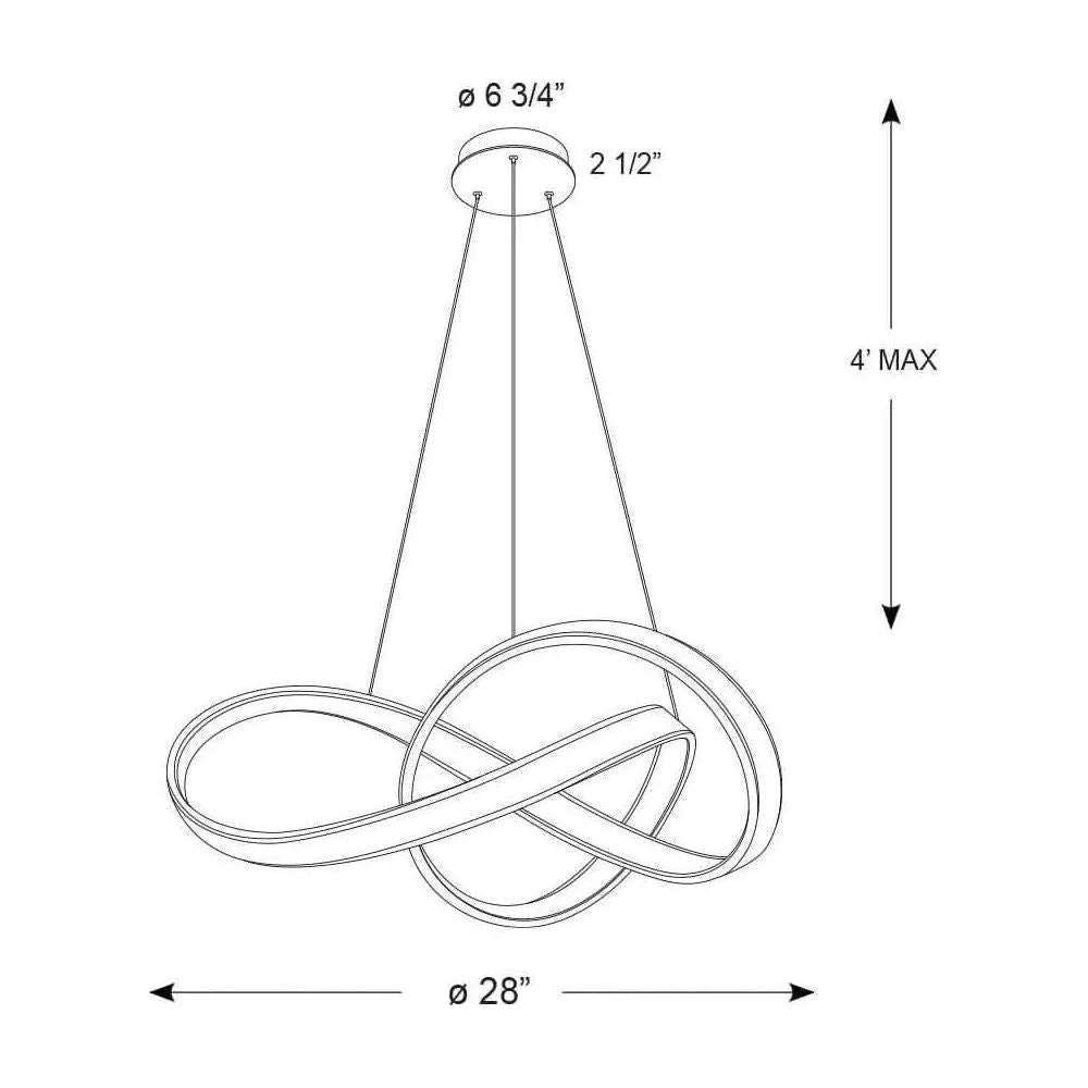 Montreal Lighting & Hardware - TWPD Twirl LED Pendant Light by DALS Lighting - TWPD-3K-WH | Montreal Lighting & Hardware