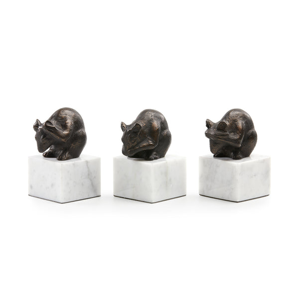 Ensemble de 3 statues de souris