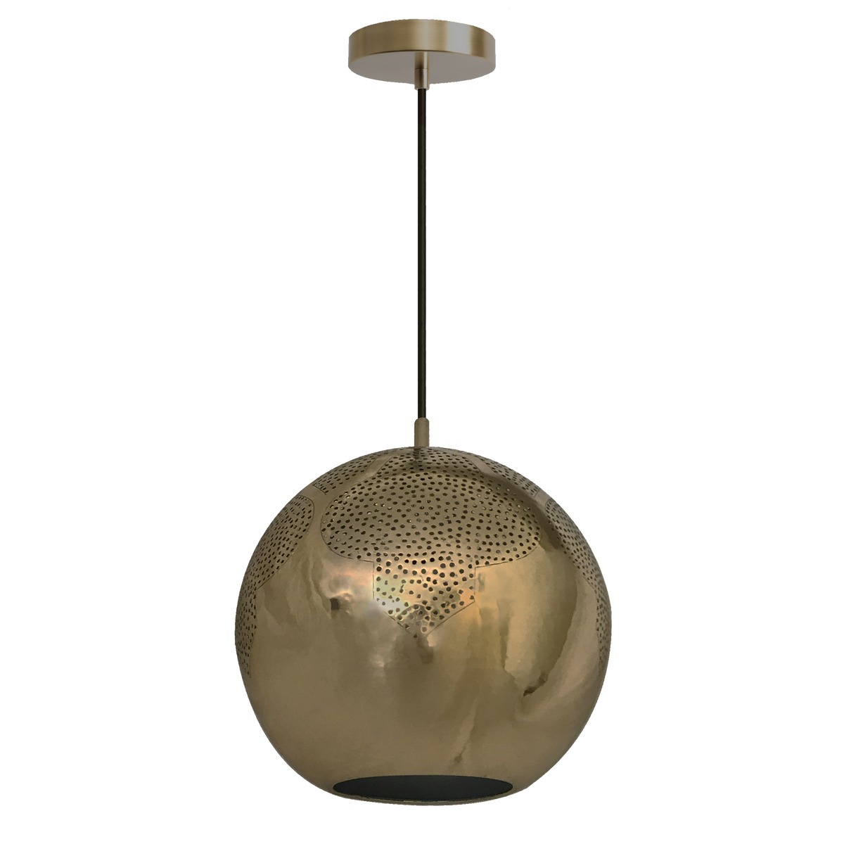 Dounia Home - DH-NAJTREGLO-MD-NIK - Najma Trellis Globe Pendant Light - Brushed Nickel Silver