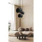 Dounia Home - DH-NAJ3LIG-SM-MGM - Najma 3-Light Globe Chandelier - Matte Gun Metal