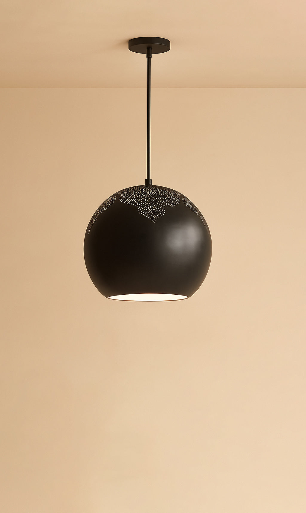 Dounia Home - DH-NAJTREGLO-SM-MGM - Najma Trellis Globe Pendant Light - Matte Gun Metal