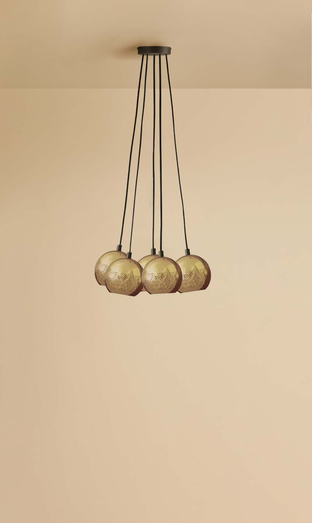 Dounia Home - DH-NURCLUCHA-BRS - Nur Cluster Chandelier - Polished Brass