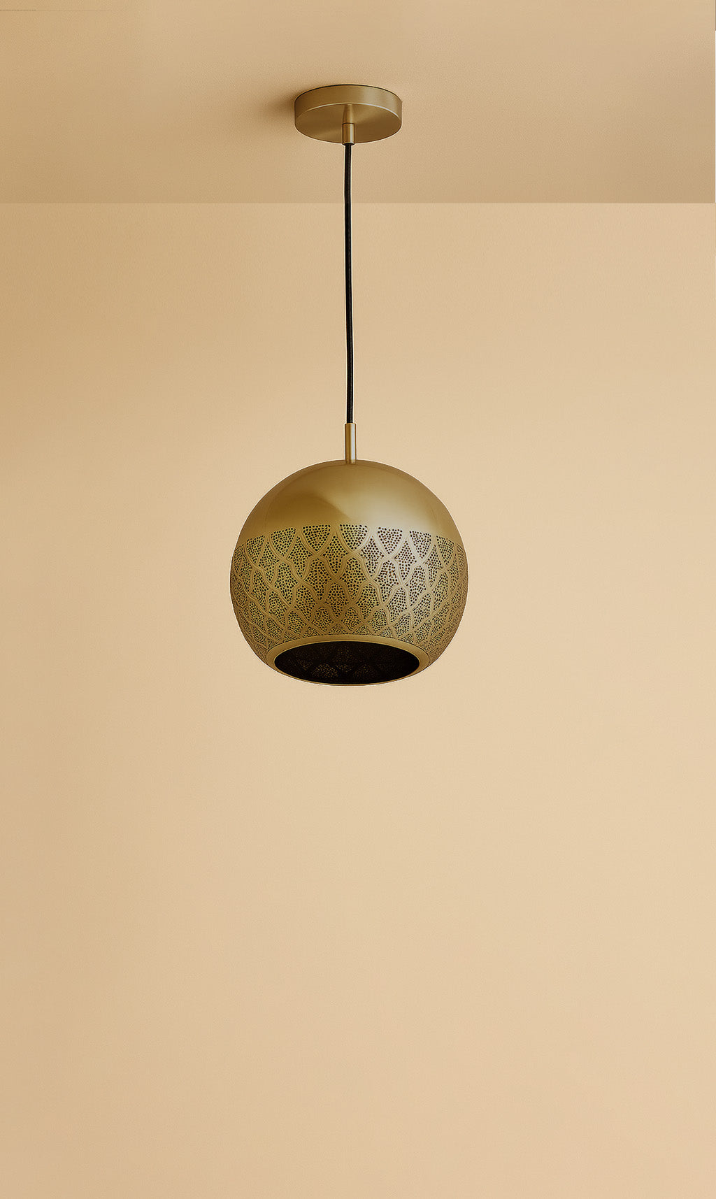 Dounia Home - DH-NURREVPEN-MD-BRS - Nur Reversed Pendant Light - Polished Brass