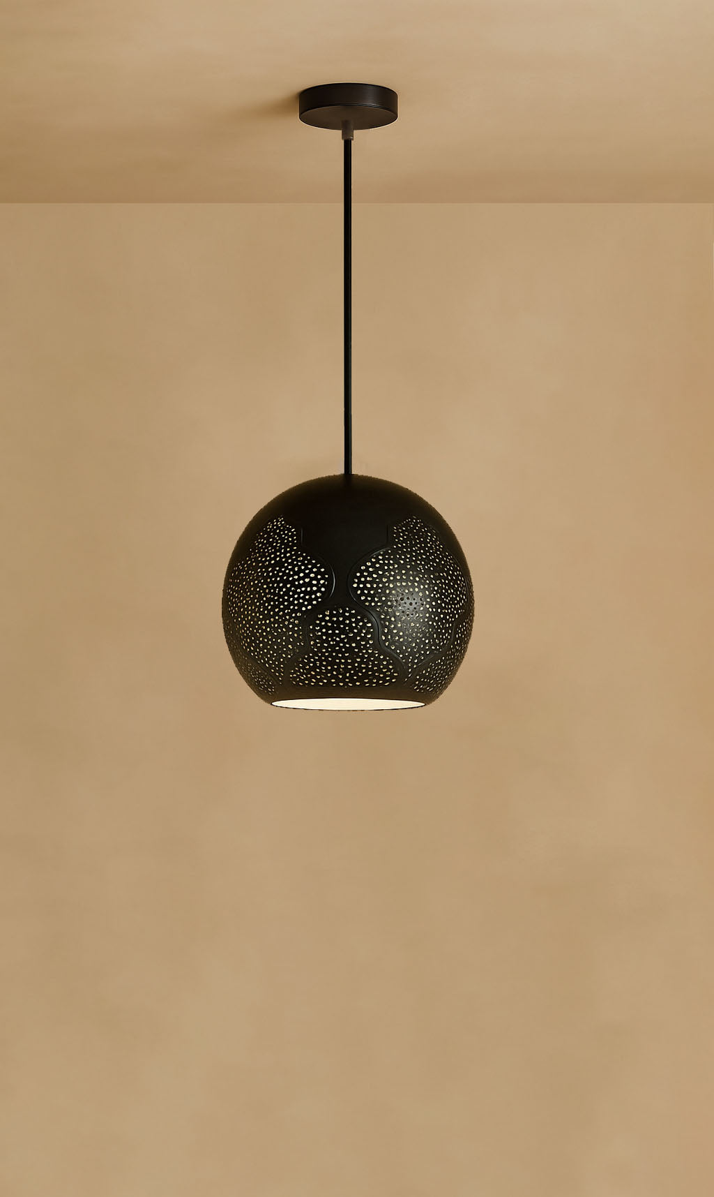 Dounia Home - DH-NAJREVPEN-SM-MGM - Najma Reversed Pendant Light - Matte Gun Metal