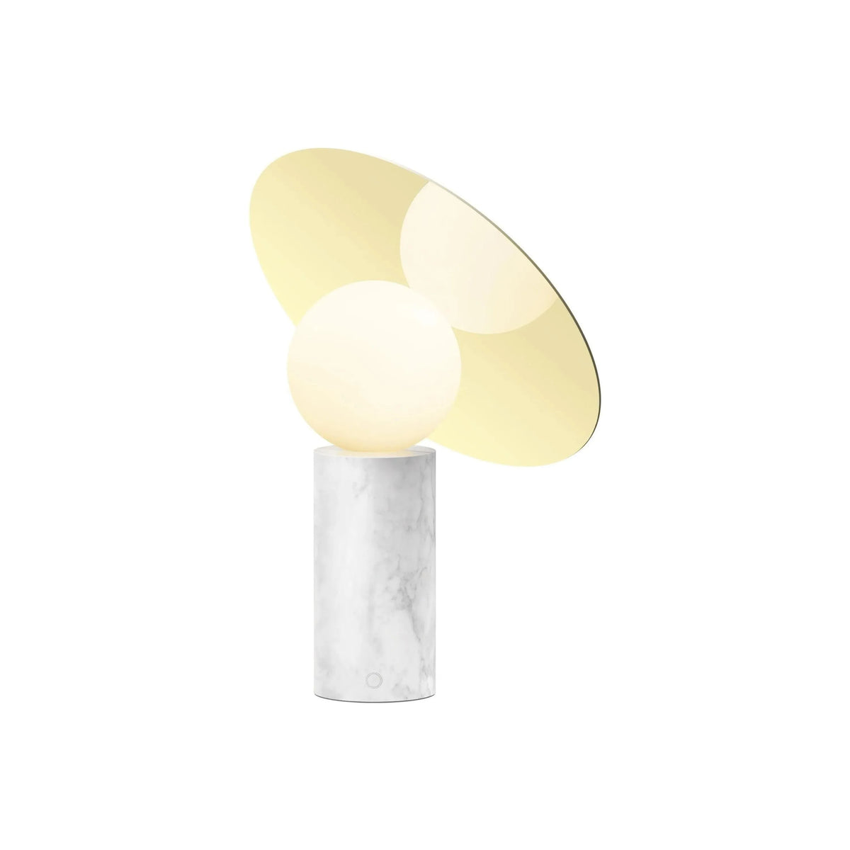 Pablo Designs - Bola Disc Table Lamp - BOLA-TBL-12-WHT-BRA | Montreal Lighting & Hardware