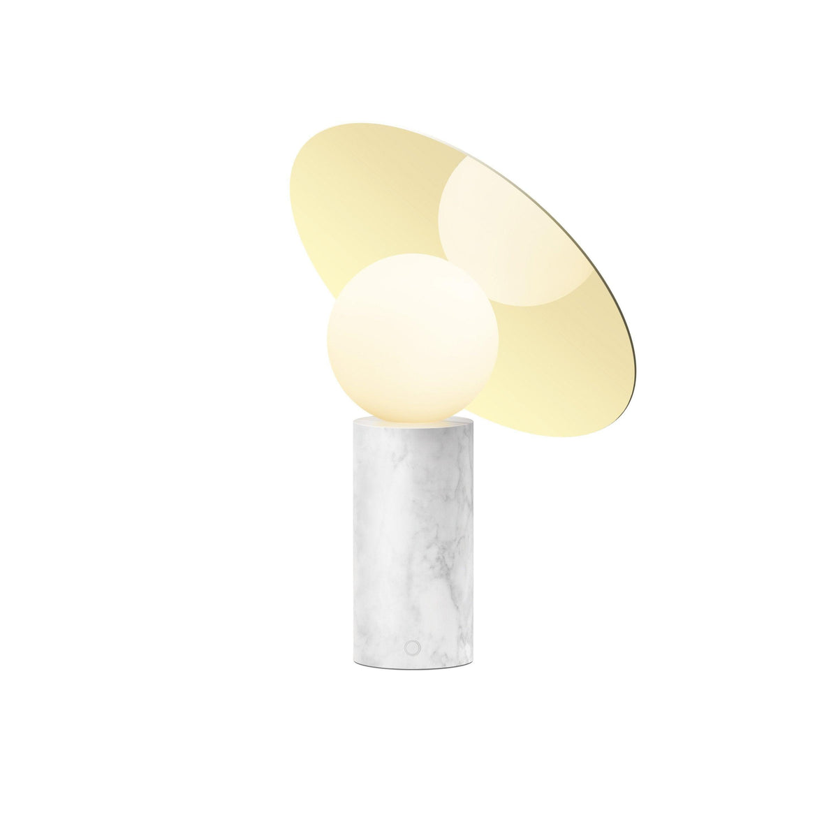 Pablo Designs - Bola Disc Table Lamp - BOLA-TBL-12-WHT-BRA | Montreal Lighting & Hardware