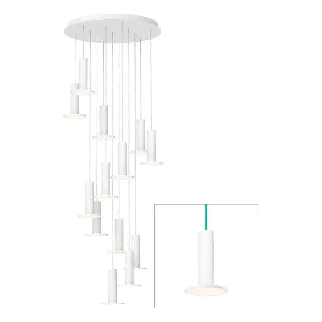 Pablo Designs - Cielo Chandelier 13 - CIEL CHND 13 WHT/WHT/TRQ | Montreal Lighting & Hardware