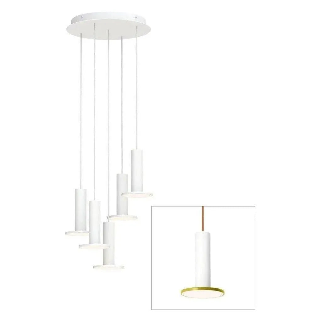 Pablo Designs - Cielo Chandelier 5 - CIEL CHND 5 WHT/MOS/COP | Montreal Lighting & Hardware