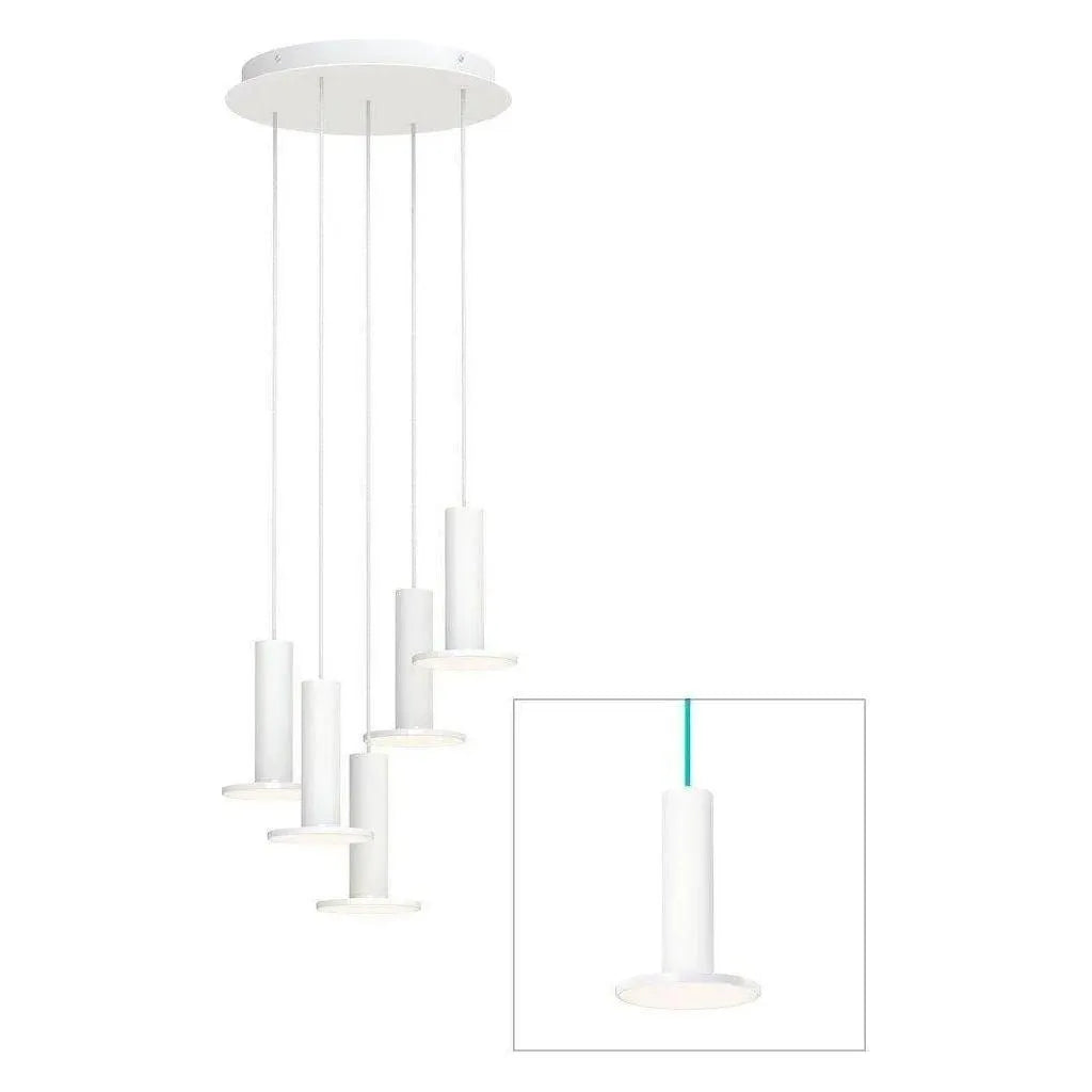 Pablo Designs - Cielo Chandelier 5 - CIEL CHND 5 WHT/WHT/TRQ | Montreal Lighting & Hardware