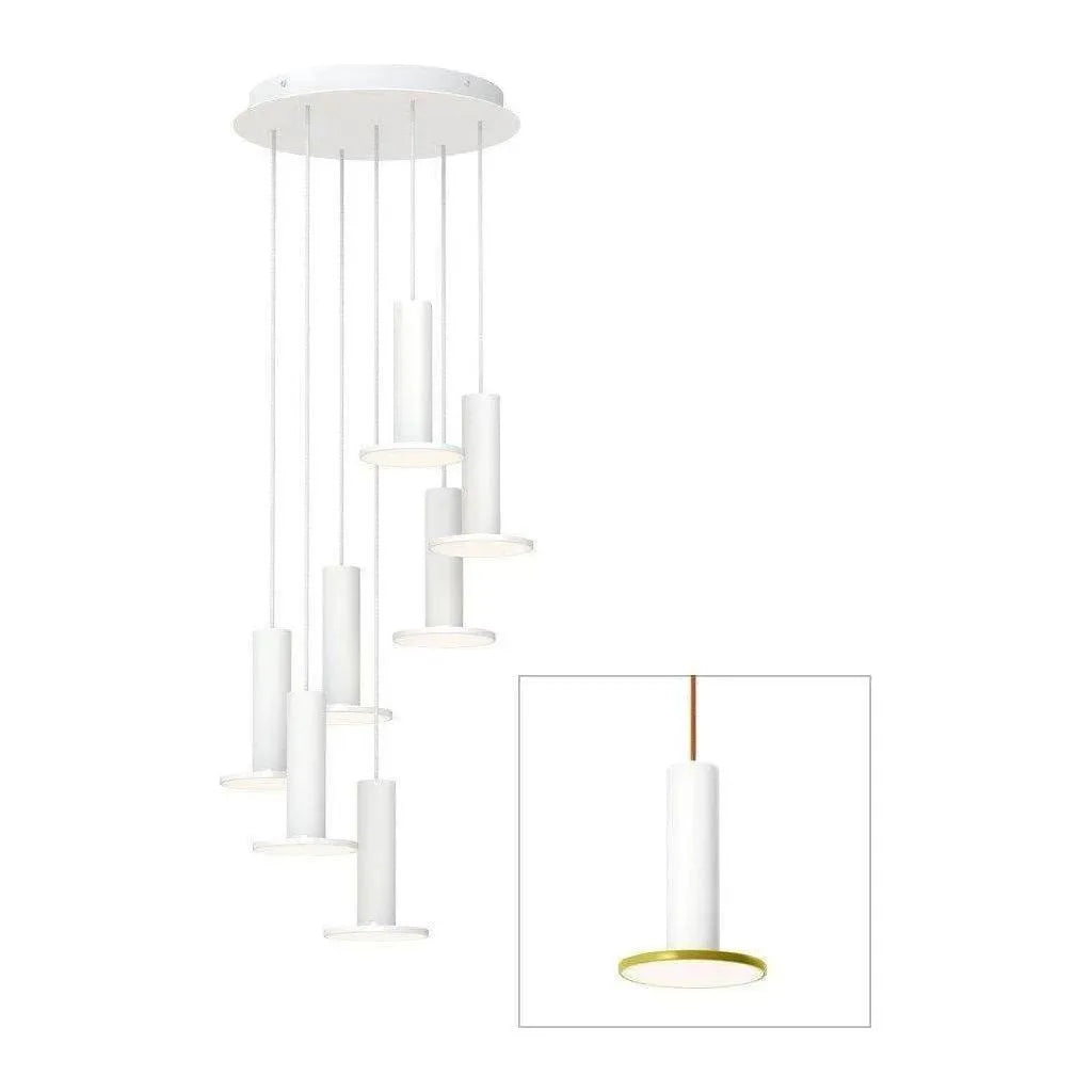 Pablo Designs - Cielo Chandelier 7 - CIEL CHND 7 WHT/MOS/COP | Montreal Lighting & Hardware