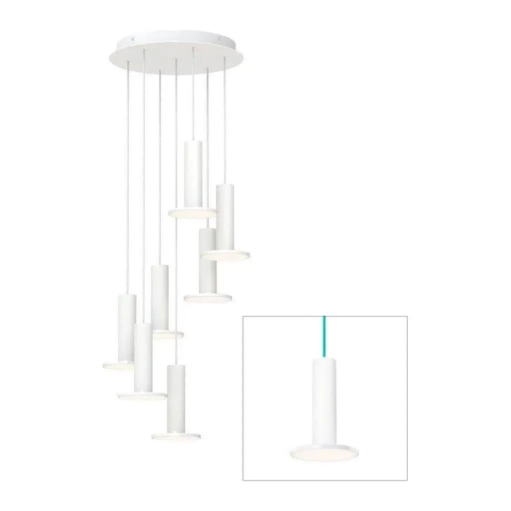 Pablo Designs - Cielo Chandelier 7 - CIEL CHND 7 WHT/WHT/TRQ | Montreal Lighting & Hardware