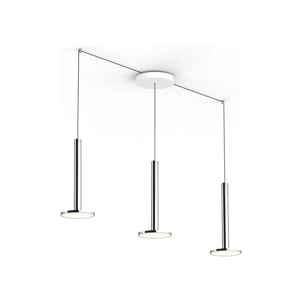 Pablo Designs - Cielo XL Multi-Light 3 - CIEL XL CAN 9 WHT + CIEL XL POL SLV X 3 | Montreal Lighting & Hardware