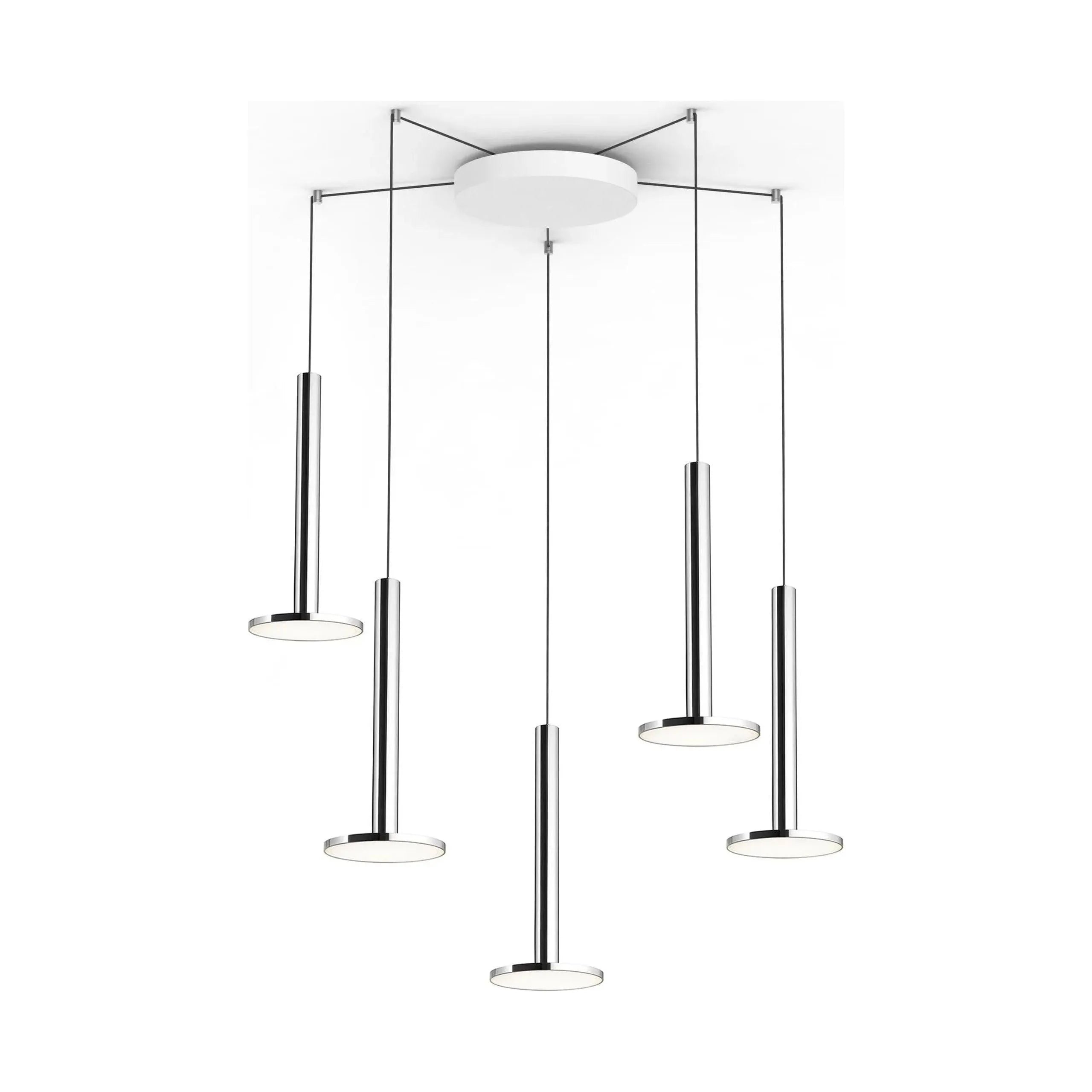 Pablo Designs - Cielo XL Multi-Light 5 - CIEL XL CAN 12 WHT + CIEL XL POL SLV X 5 | Montreal Lighting & Hardware