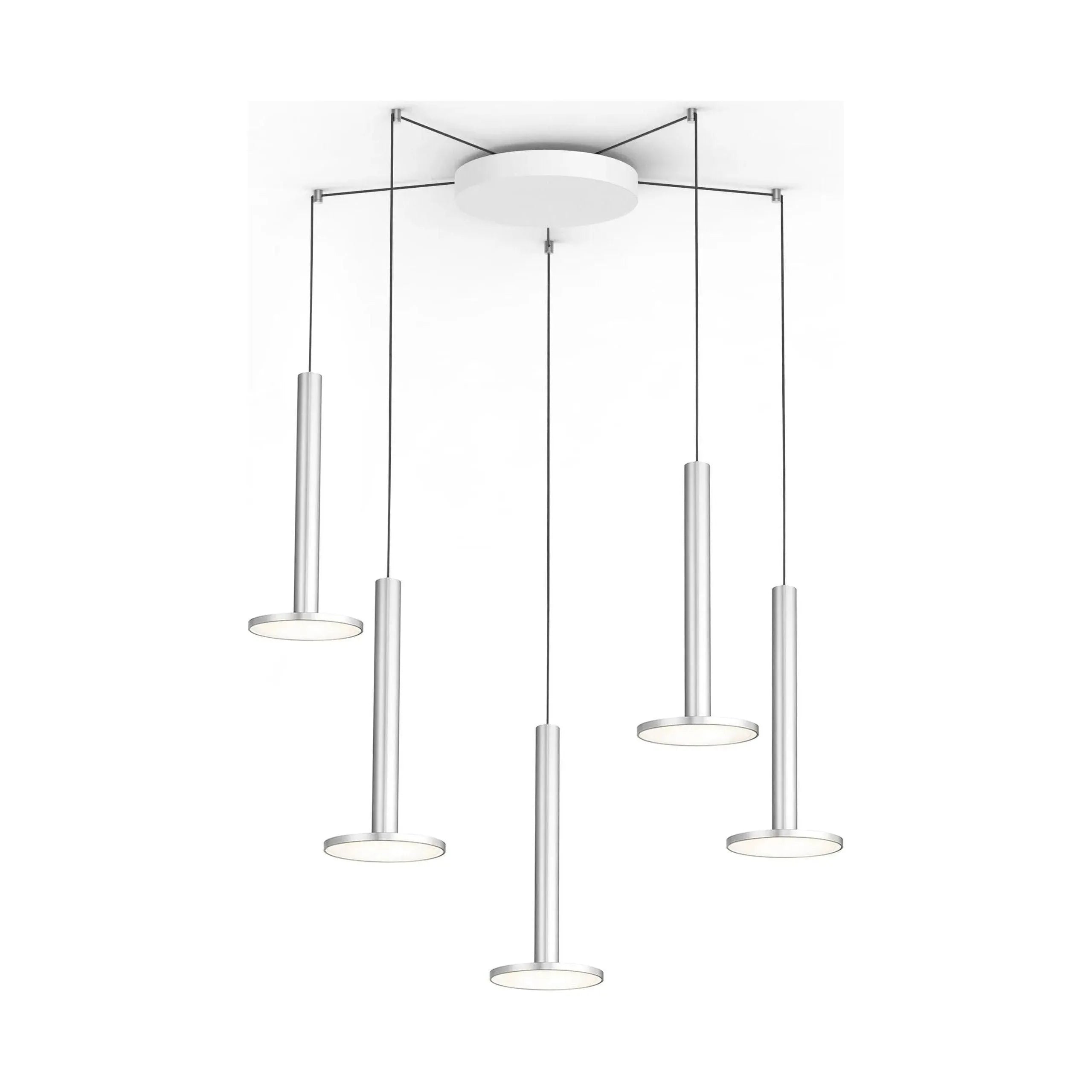 Pablo Designs - Cielo XL Multi-Light 5 - CIEL XL CAN 12 WHT + CIEL XL SLV X 5 | Montreal Lighting & Hardware
