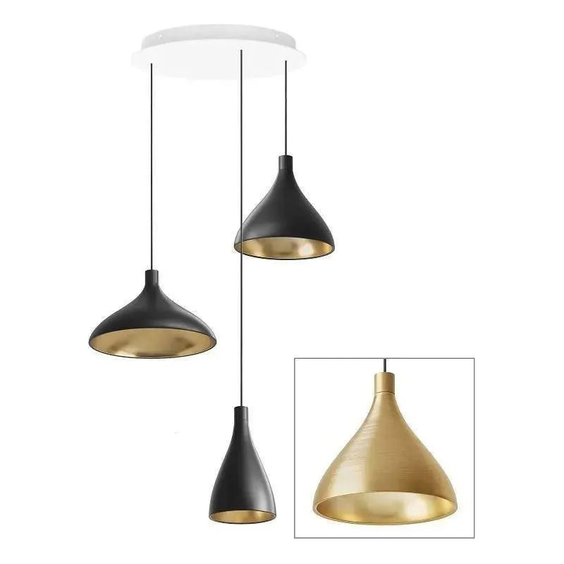 Pablo Designs - Swell Chandelier 3 - SWEL CHAN 1 MIX BRA/BRA | Montreal Lighting & Hardware