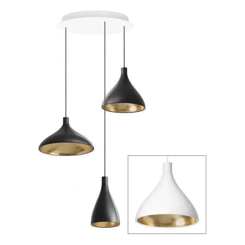 Pablo Designs - Swell Chandelier 3 - SWEL CHAN 1 MIX WHT/BRA | Montreal Lighting & Hardware
