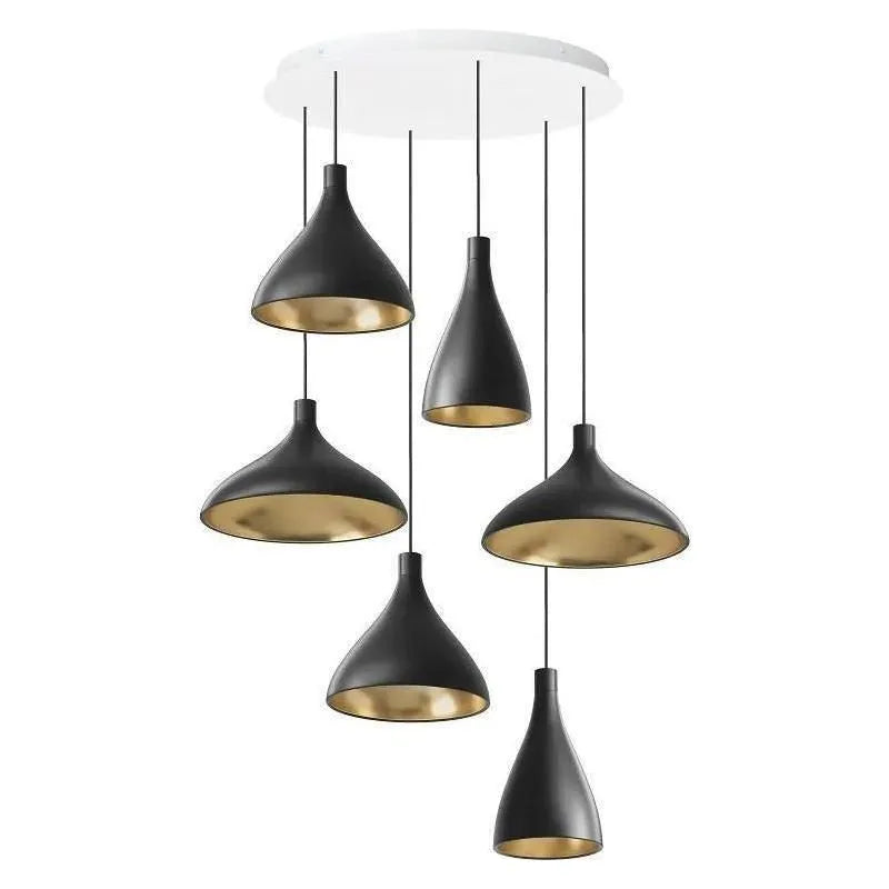 Pablo Designs - Swell Chandelier 6 - SWEL CHAN 2 MIX BLK/BRA | Montreal Lighting & Hardware