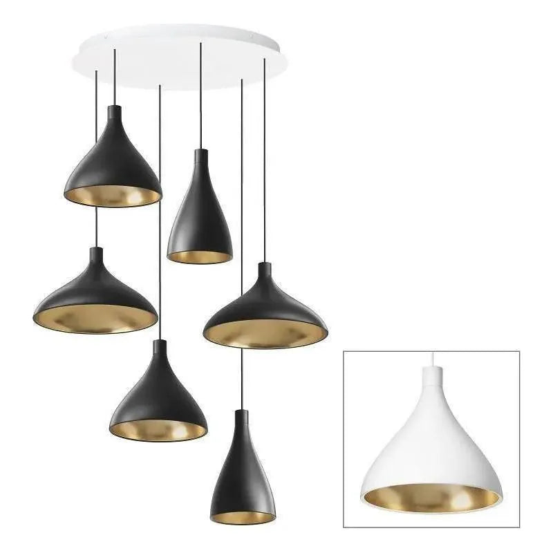 Pablo Designs - Swell Chandelier 6 - SWEL CHAN 2 MIX BLK/BRA | Montreal Lighting & Hardware
